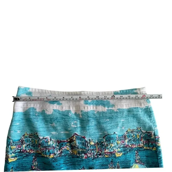 Talbots Venice Grand Canal Scenic Print Skirt Women’s Size 10P - Picture 13 of 14